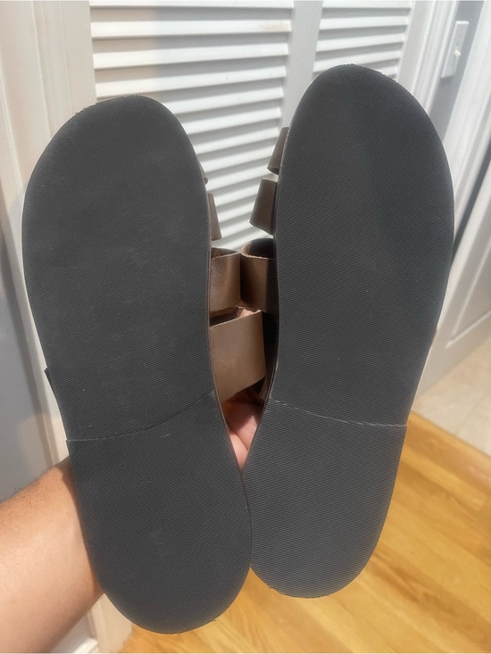 Brand New Brown Men’s Woven Slide Sandals - Classic Leather Look Sz 10